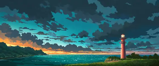 Seaside Lighthouse lofi wallpaper seaside lighthouse 1396833736