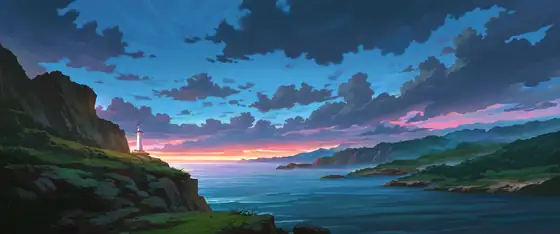 Seaside Lighthouse lofi wallpaper seaside lighthouse 1460580251