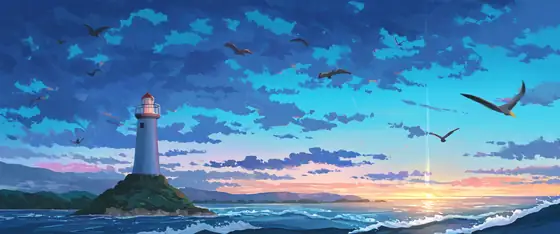 Seaside Lighthouse lofi wallpaper seaside lighthouse 1546928104