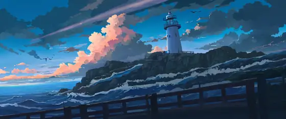Seaside Lighthouse lofi wallpaper seaside lighthouse 1710896583