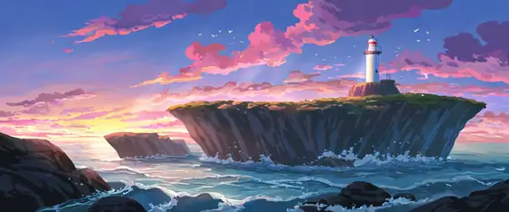 Seaside Lighthouse lofi wallpaper seaside lighthouse 1803305779