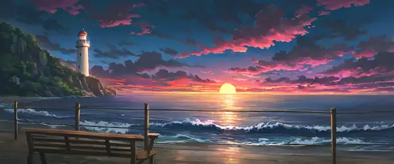 Seaside Lighthouse lofi wallpaper seaside lighthouse 2008132975