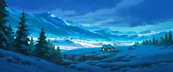 Snowy Mountain Village lofi wallpaper snowy mountain village 0287554128