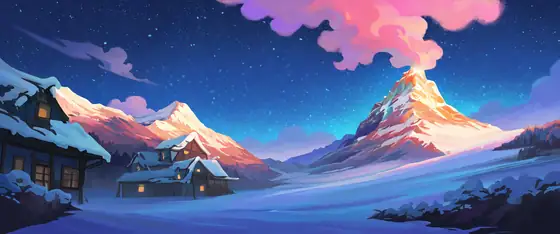 Snowy Mountain Village lofi wallpaper snowy mountain village 0494315908