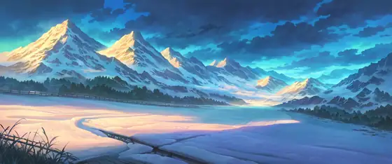 Snowy Mountain Village lofi wallpaper snowy mountain village 0588766809