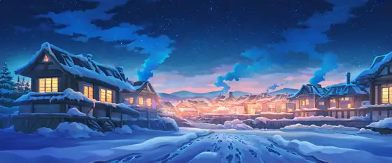 Snowy Mountain Village lofi wallpaper snowy mountain village 0822827476