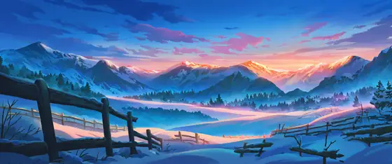 Snowy Mountain Village lofi wallpaper snowy mountain village 1395217440