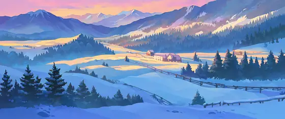 Snowy Mountain Village lofi wallpaper snowy mountain village 1443519846