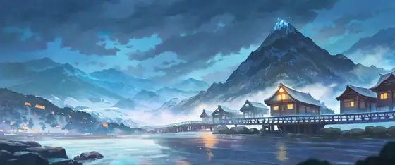 Snowy Mountain Village lofi wallpaper snowy mountain village 1639693205