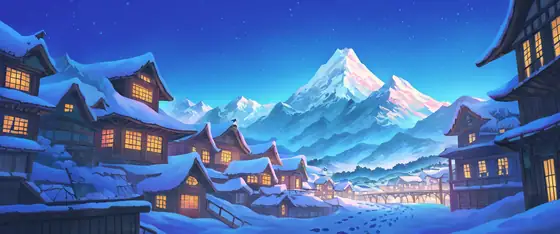 Snowy Mountain Village lofi wallpaper snowy mountain village 1827775802