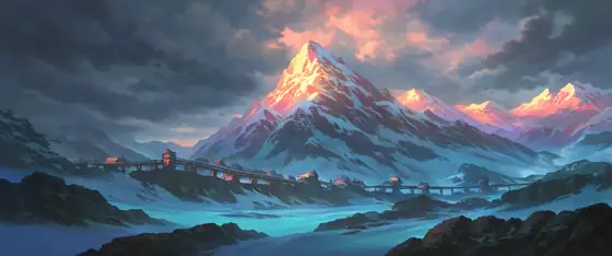 Snowy Mountain Village lofi wallpaper snowy mountain village 1871045961