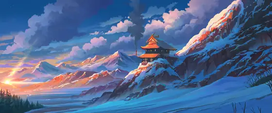 Snowy Mountain Village lofi wallpaper snowy mountain village 2140845818